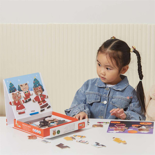 VIGA Drewaniana  Magnetyczna Układanka Rodzina Niedźwiadków