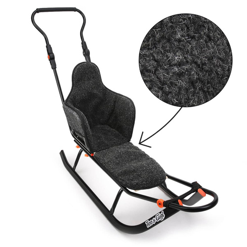 Sanki dziecięce teo&gigi ALL-SEASONS materacyk czarny len z czarną wełną #403