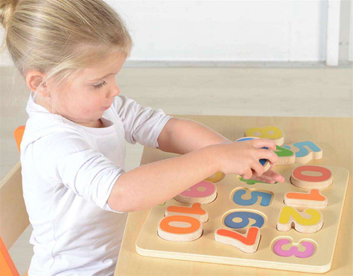 Nauka Cyferek Drewniana Tabliczka Edukacyjna Masterkidz Matematyka