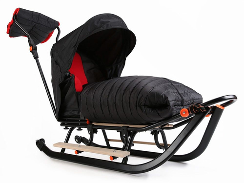 Sanki dziecięce teo&gigi SMART LINE z kółkami, podnóżkami i mufką #804