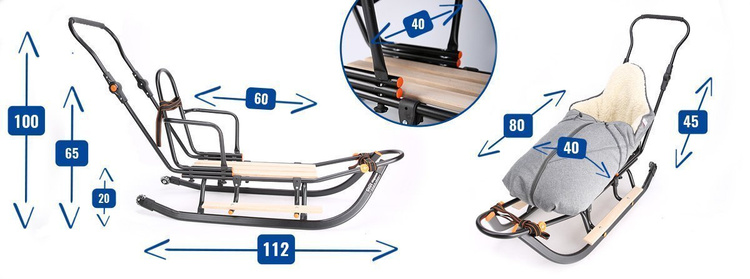 Sanki dziecięce Teo&Gigi All-Seasons z oświetleniem led #502S