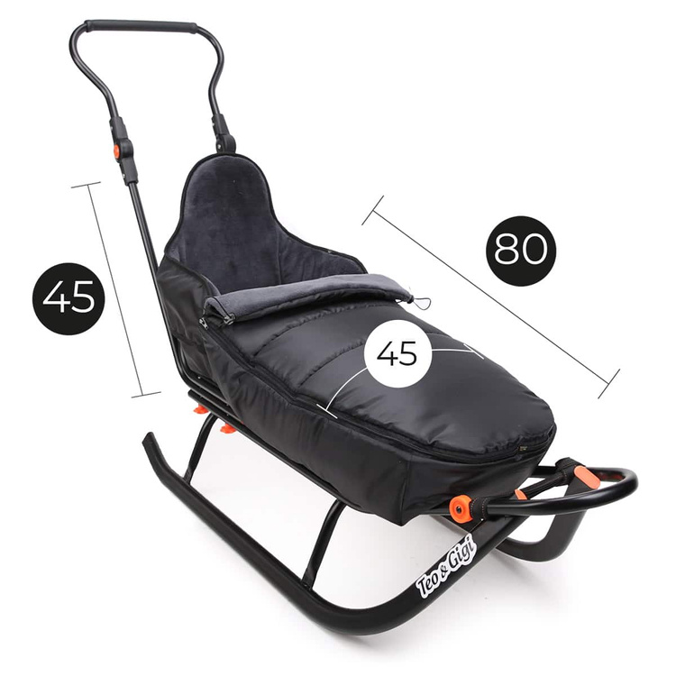 Sanki dla dzieci teo&gigi Smart Line PLUS ciemny szary bipolar  #881X