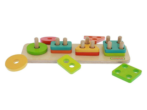 Drewniany Sorter Kształtów Kolorowe Klocki Masterkidz