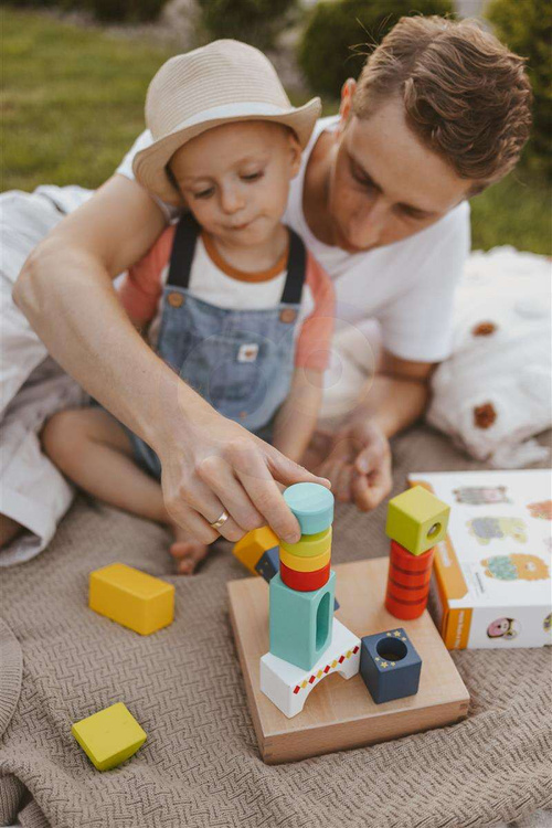 TOOKY TOY Drewniane Edukacyjne Klocki Multifunkcyjne