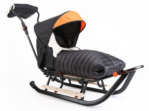 Sanki dziecięce teo&gigi SMART LINE z kółkami, podnóżkami i mufką #807