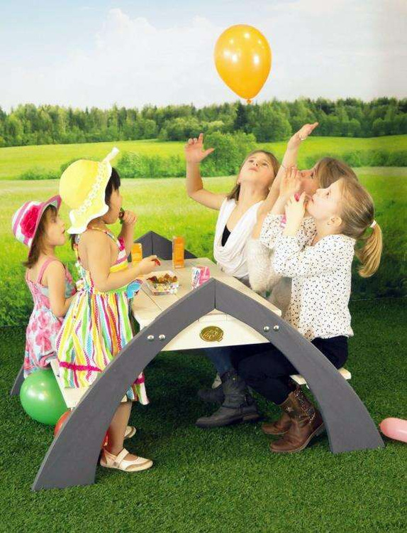 AXI Drewniany Wielofunkcyjny Zestaw Stół + Ławeczki + Parasol