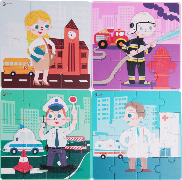 Układanka Puzzle dla dzieci 4 w 1 Zawody Classic World