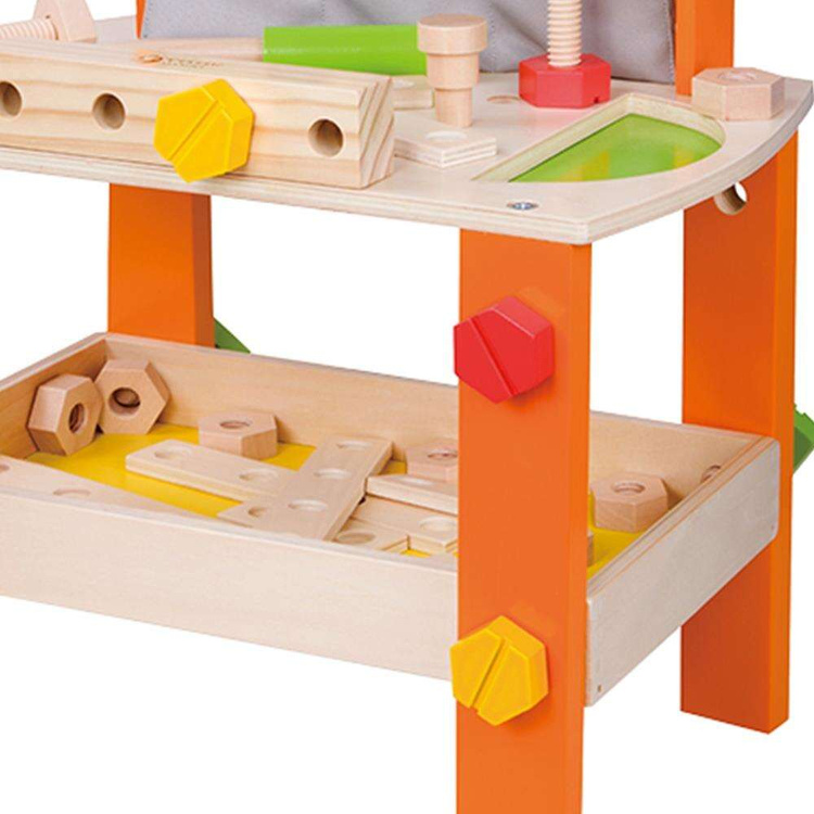 Drewniany warsztat z narzędziami Classic World 37 elementów