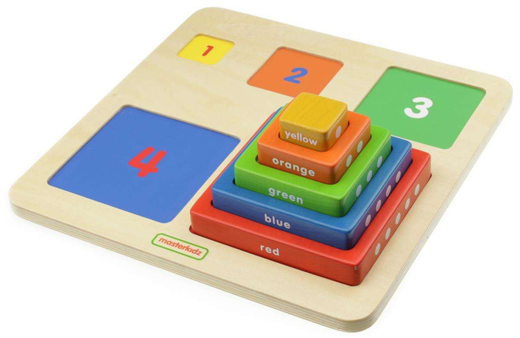 Piramidka Drewniana Edukacyjna Liczenie Kolory Masterkidz