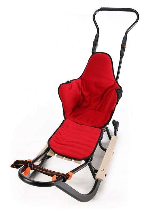 Sanki dziecięce teo&gigi SMART LINE z kółkami, podnóżkami i mufką #804