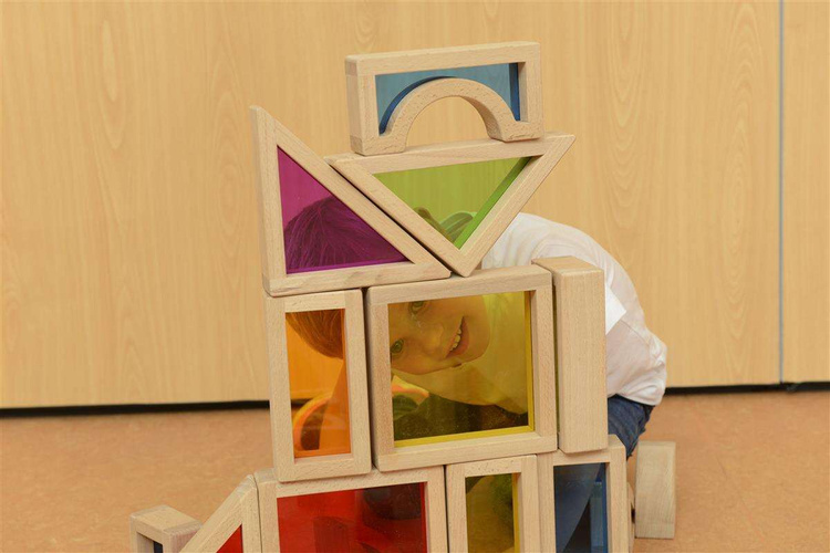 Tęczowe Klocki Zestaw 30 Elementów Kolorowe Szkło Masterkidz