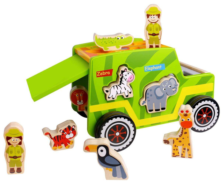 TOOKY TOY Drewniany Jeep Safari Sorter Samochód