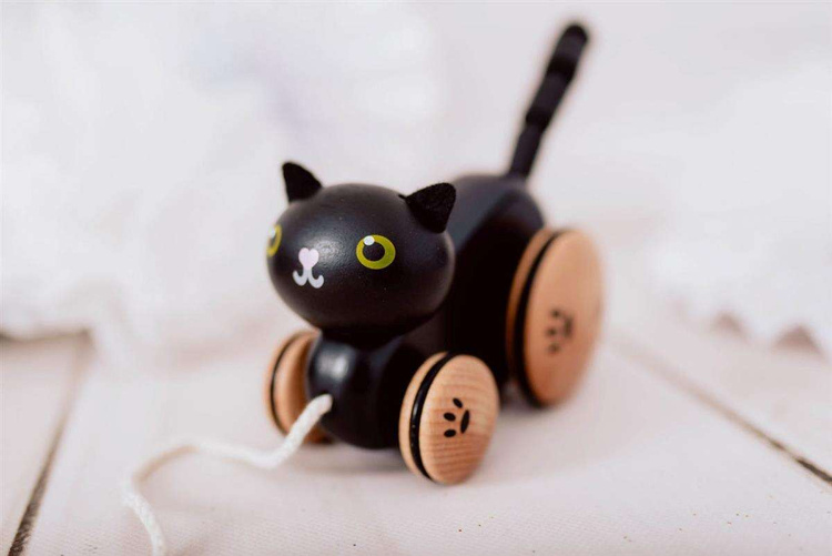 CLASSIC WORLD Drewniany Kotek Do Ciągania