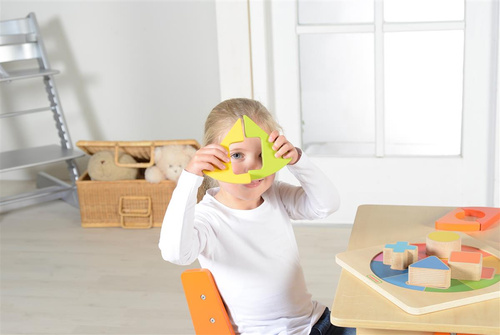 Kolorowa Drewniana Układanka Geometryczna Puzzle Masterkidz