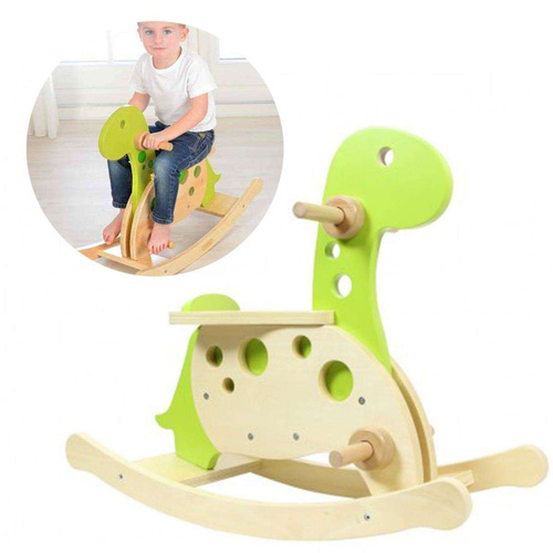MASTERKIDZ Drewniany Dinozaur Bujak Na Biegunach
