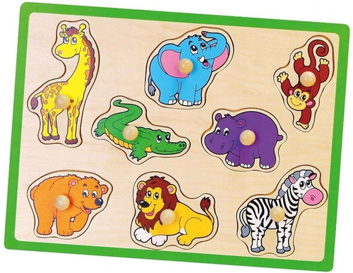 VIGA Drewniane Puzzle Zwierzęta z ZOO Układanka