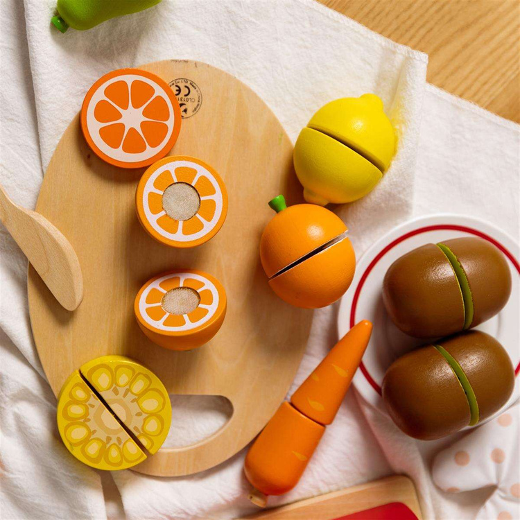 CLASSIC WORLD Drewniany Zestaw Do Krojenia Owoców