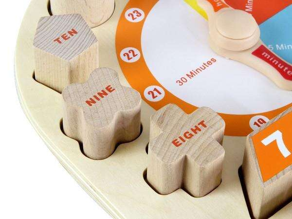 MASTERKIDZ Drewniany Zegar Nauka Czasu i Pogody