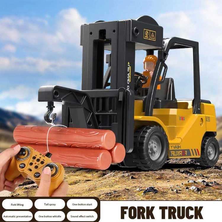 WOOPIE Zdalnie Sterowany Wózek Widłowy 2w1 Dźwig RC - Skala 1:24