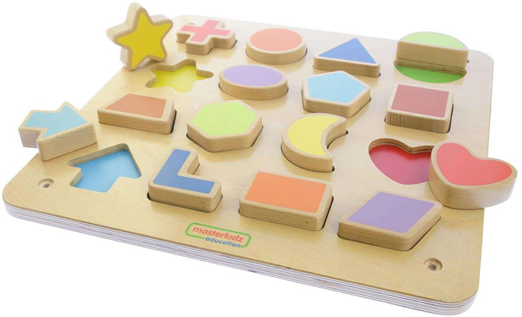 Edukacyjna Tablica Drewniana Magnetyczna Nauka Kształtów Sorter Masterkidz