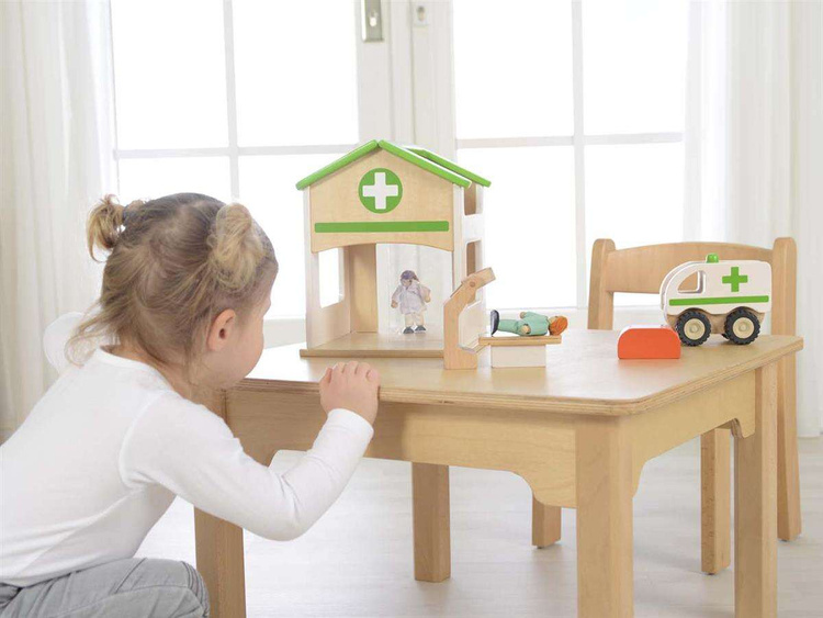 Mini Szpital Drewniany Zestaw Masterkidz Makieta