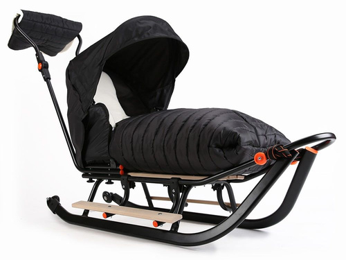  Sanki dziecięce teo&gigi SMART LINE z kółkami, podnóżkami i mufką #805