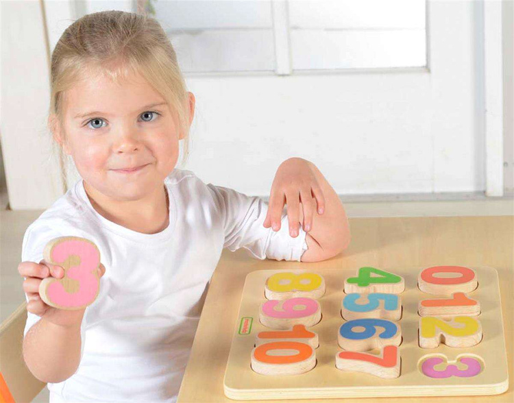 Nauka Cyferek Drewniana Tabliczka Edukacyjna Masterkidz Matematyka