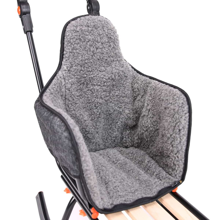 Sanki dziecięce teo&gigi ALL-SEASONS materacyk czarny len z szarą wełną100% #406