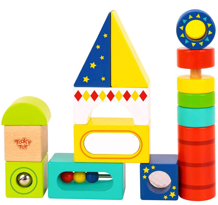 TOOKY TOY Drewniane Edukacyjne Klocki Multifunkcyjne