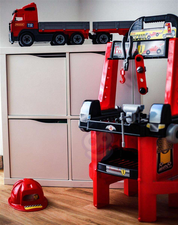 Zestaw Majsterkowicza "Super Mechanik" + Samochód z Burtami i Przyczepą "Volvo" Wader QT Polesie