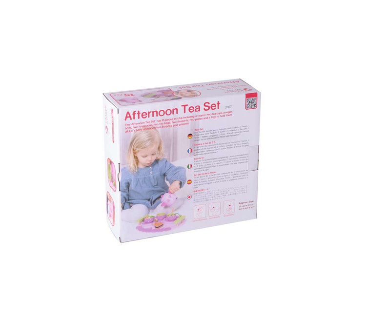 Classic World Śliczny Drewniany Zestaw Kawowy Do Herbaty z Tacą