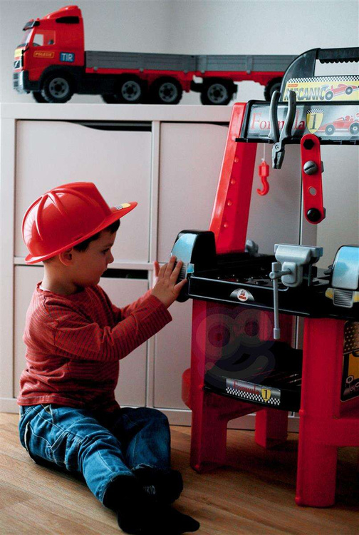 Zestaw Majsterkowicza "Super Mechanik" + Samochód z Burtami i Przyczepą "Volvo" Wader QT Polesie