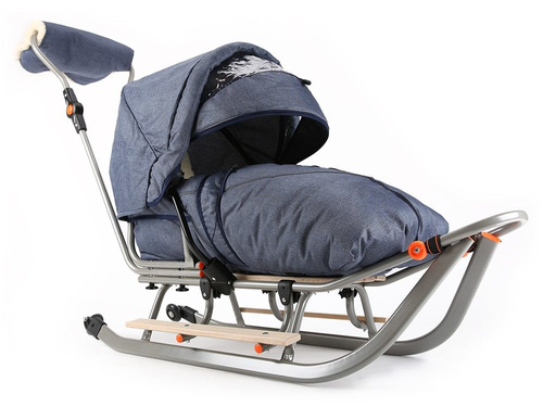 Sanki dziecięce teo&gigi ALL SEASONS z kółkami, podnóżkami i mufką #520