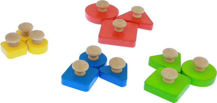 Drewniany Sorter Kształtów Wielkości Kolorów Masterkidz