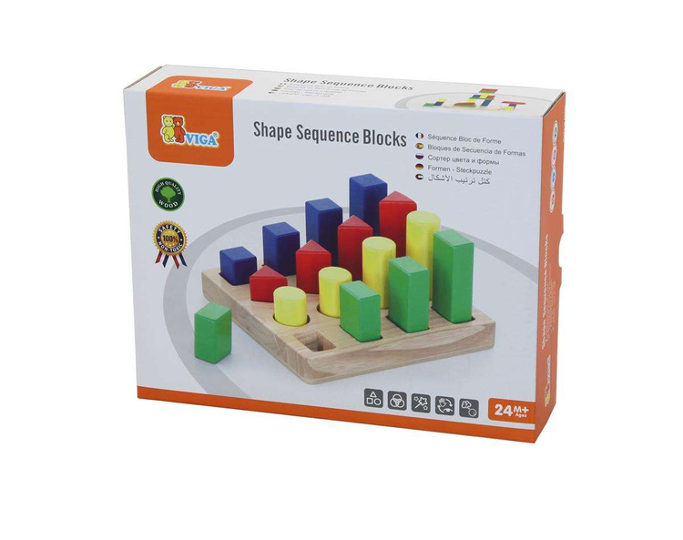 Klocki Drewniane Nauka Kształtów Kolorów Viga