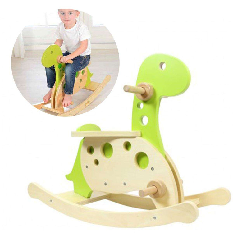 MASTERKIDZ Drewniany Dinozaur Bujak Na Biegunach