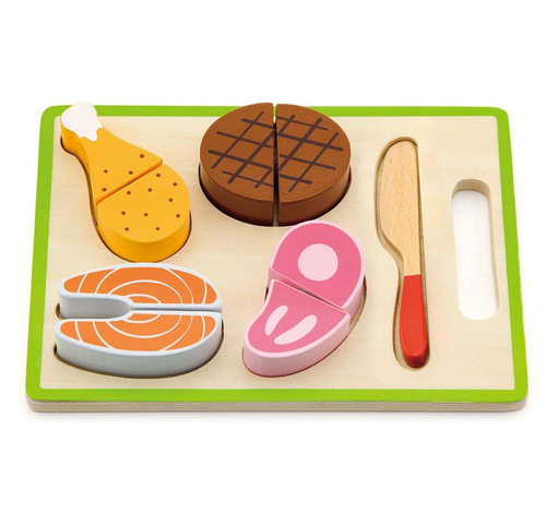 Drewniany Zestaw Obiadowy Deska Do Krojenia Nóż Viga Toys