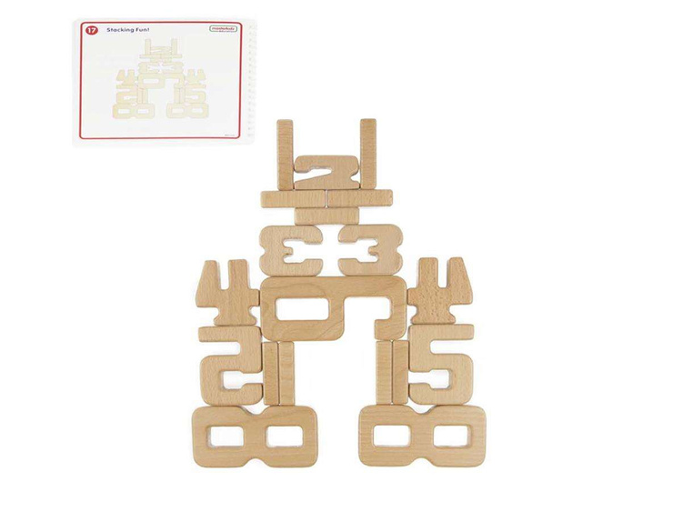 Zestaw Edukacyjny Drewniane Cyferki 1-10 Masterkidz 37 Elementów