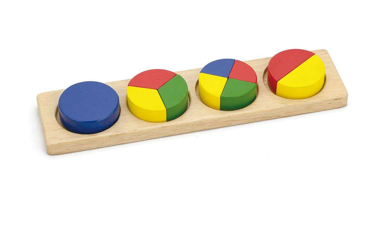 Drewniana Układanka Viga Klocki Matematyczne Ułamki 11 Elementów