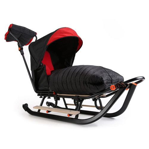 Sanki dziecięce teo&gigi SMART LINE z kółkami, podnóżkami i mufką #801