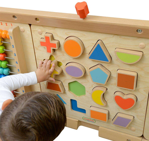 Edukacyjna Tablica Drewniana Magnetyczna Nauka Kształtów Sorter Masterkidz