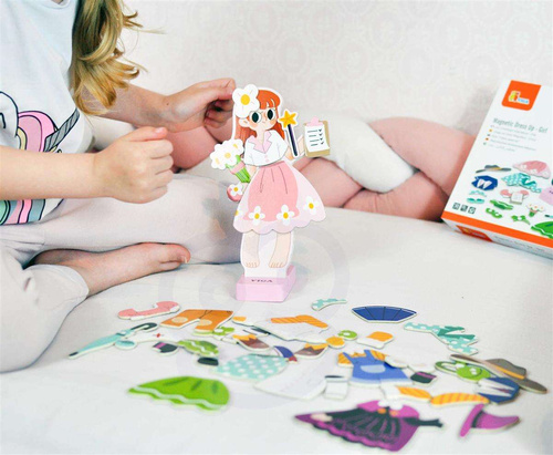 Viga Drewniana Układanka Magnetyczna Ubieranka Edukacyjna