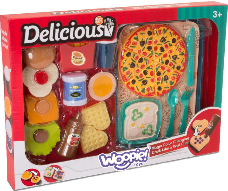 WOOPIE Zestaw do Krojenia Układania Jedzenie Fast Food 36 el.