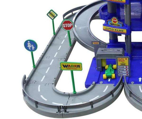 Wader QT Wielki Garaż Parkink Myjnia Tor 4 Poziomy + Autka