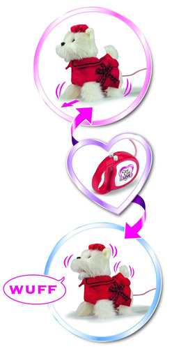 Simba Chi Chi Love Interaktywny Piesek Poshi na Smyczy 4 Funkcje