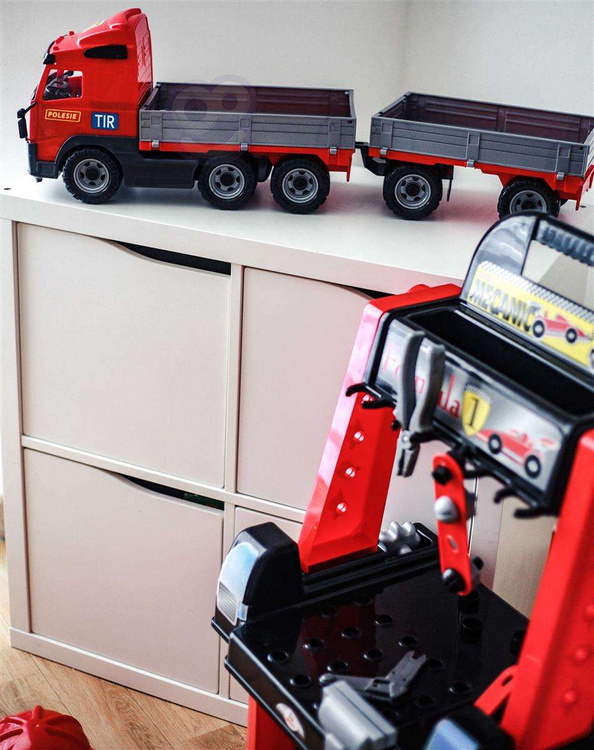 Zestaw Majsterkowicza "Super Mechanik" + Samochód z Burtami i Przyczepą "Volvo" Wader QT Polesie