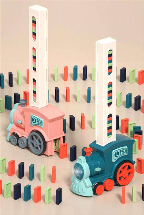 WOOPIE Electric Train Locomotive for Domino Blocks 63 pcs.