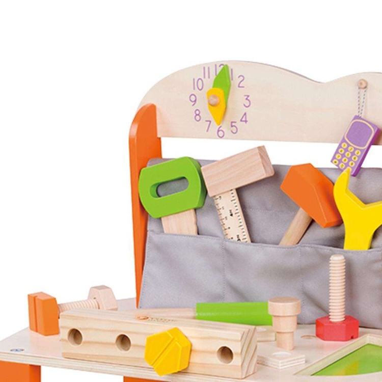 Drewniany warsztat z narzędziami Classic World 37 elementów