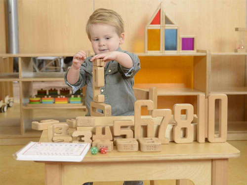 Zestaw Edukacyjny Drewniane Cyferki 1-10 Masterkidz 37 Elementów