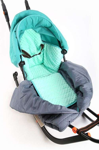 Sanki dziecięce teo&gigi PRESTIGE Minky z kółkami #918